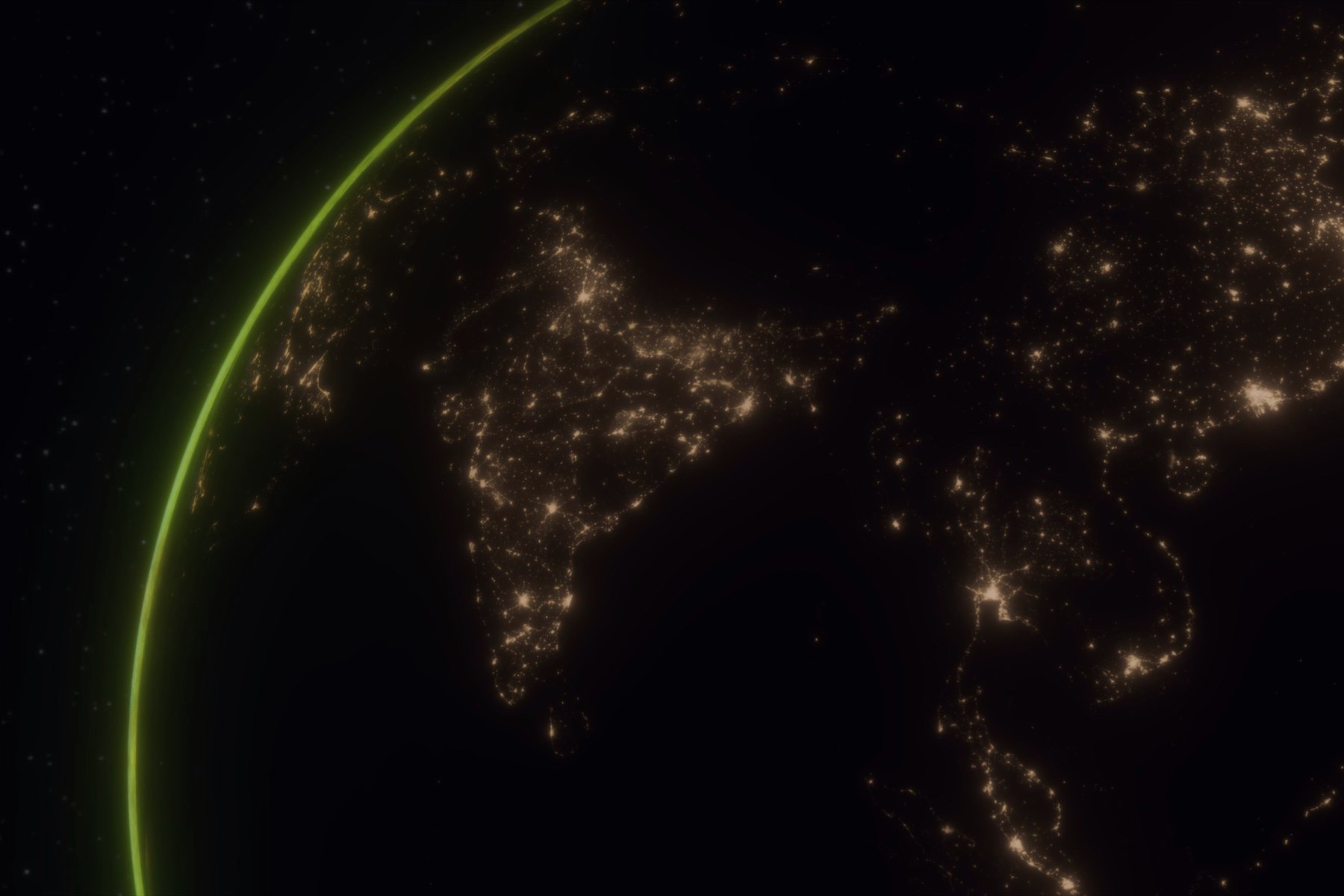 The curved limb of the Earth from orbit